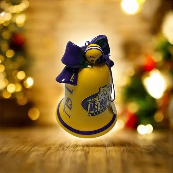 Danbury Mint 2004 LSU Christmas Bell Ornament With Original Box Vintage - Picture 2 of 13